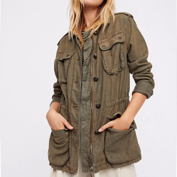 Free People Jackets & Blazers - Free People Not Your Brother’s Military Style Jacket Size Small Olive Khaki Moss